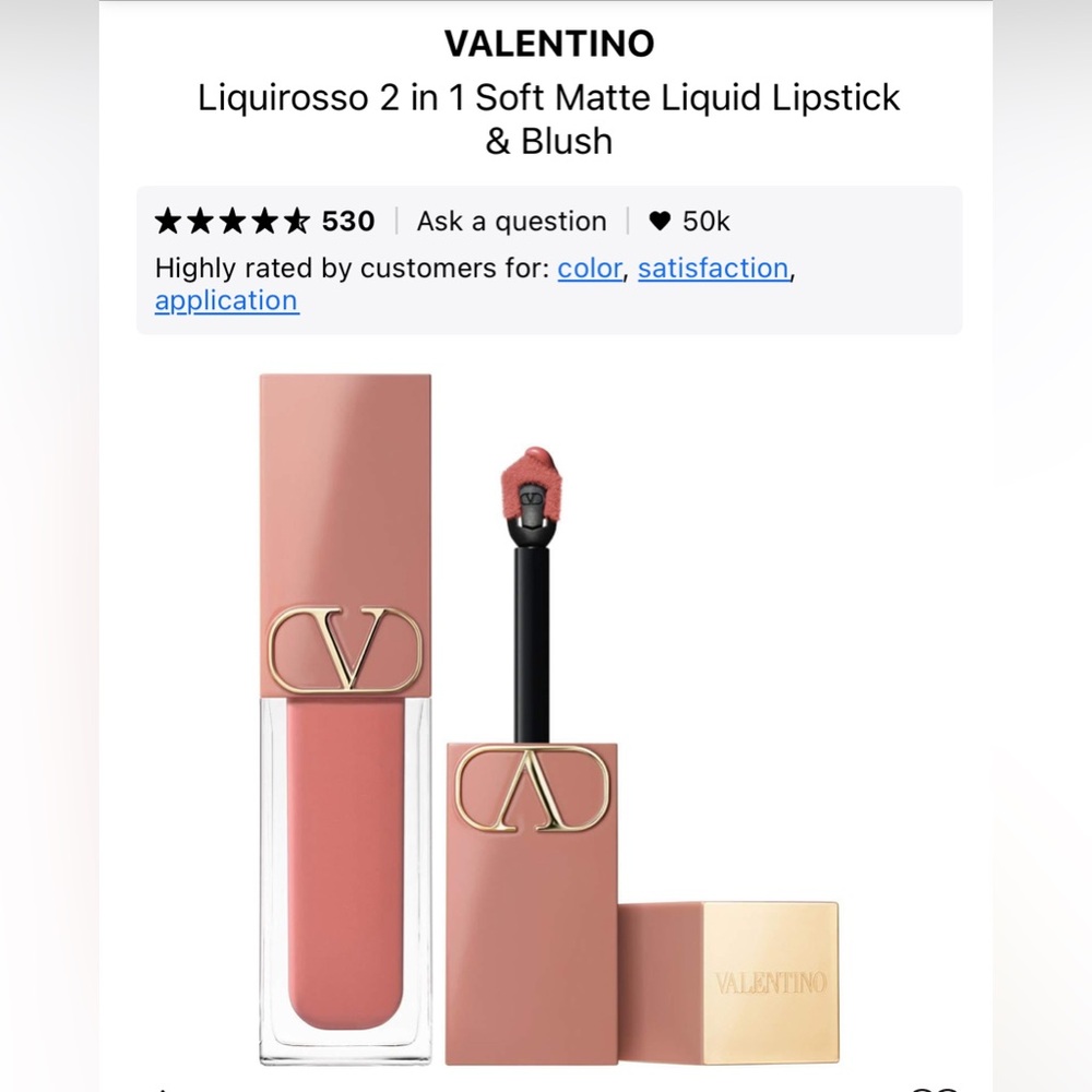 Valentino Liquirosso Mini Matte Liquid Lipstick & Blush - Catch Me is You Can